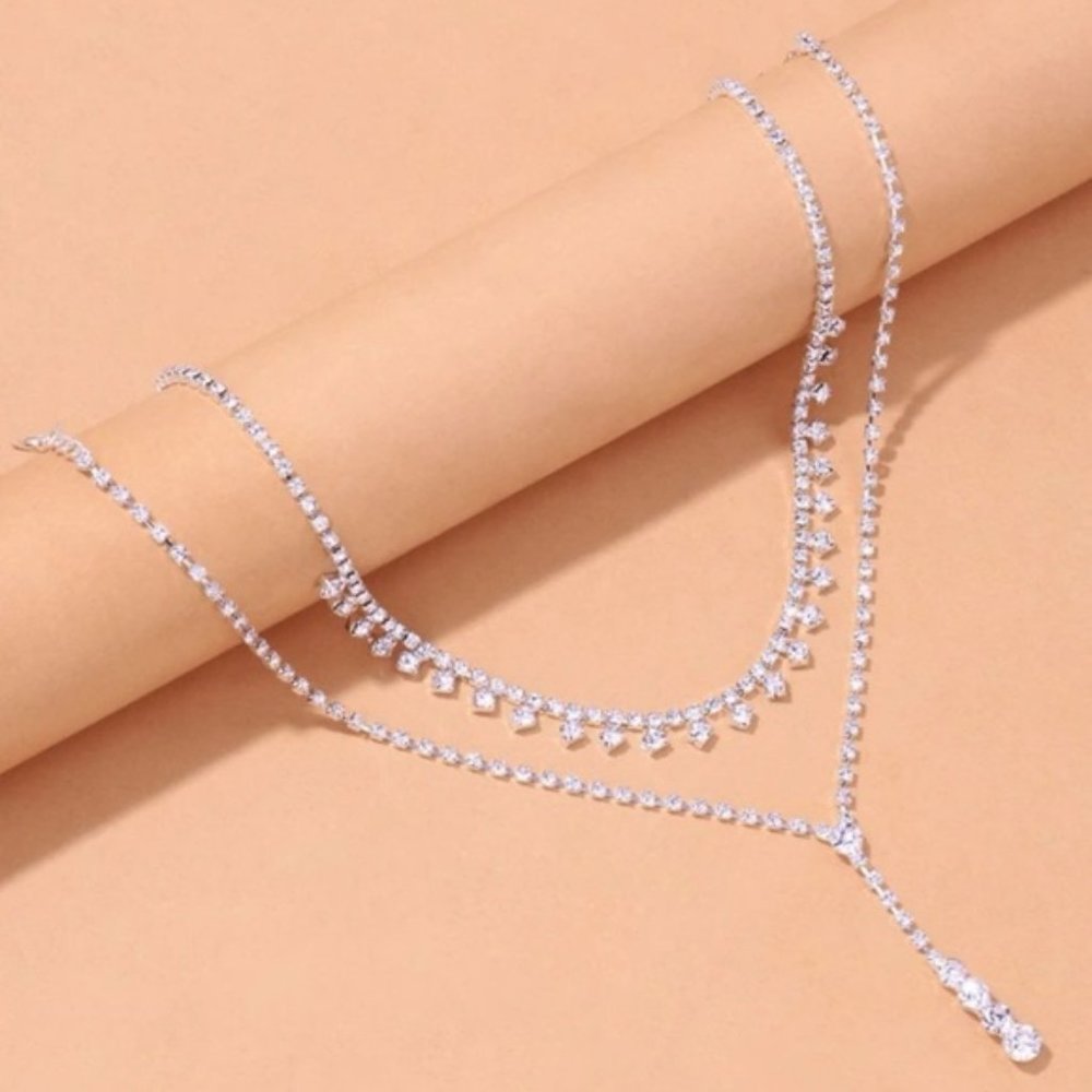 Dazzling Duets Rhinestone Necklace Set